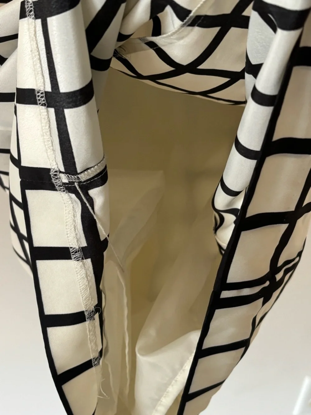 J Crew Black Off White Retro Plaid Printed Shift Dress Size 2 - Picture 7 of 8